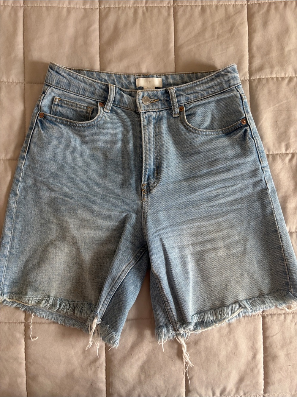 H&M Light Blue High-Rise Denim Jean Shorts